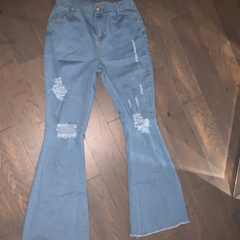 Blue Flare Leg Jeans